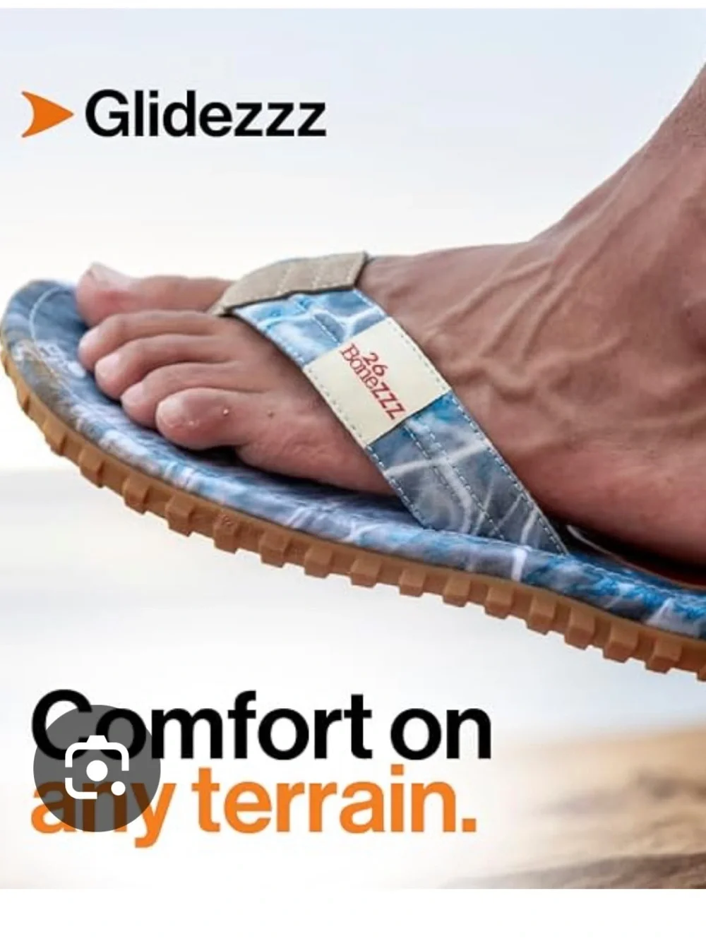 26Bonezzz Chillzzz Men's Blue Memory Foam Gel Heel Flip Flop Thong  Size 12 NWT